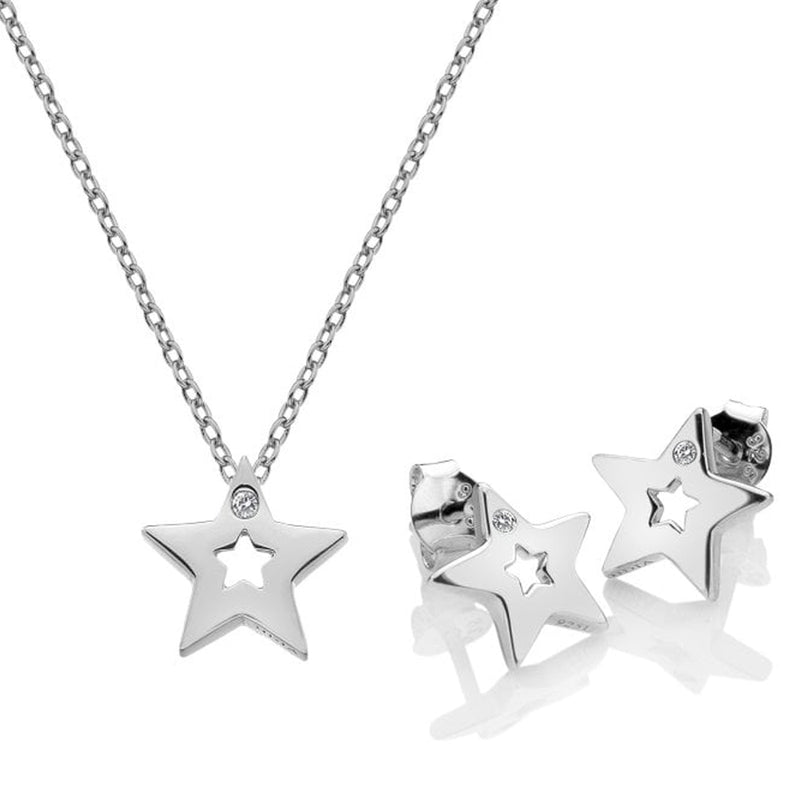 Hot Diamonds Sterling Silver Amulets Star Earring & Pendant Set SS132