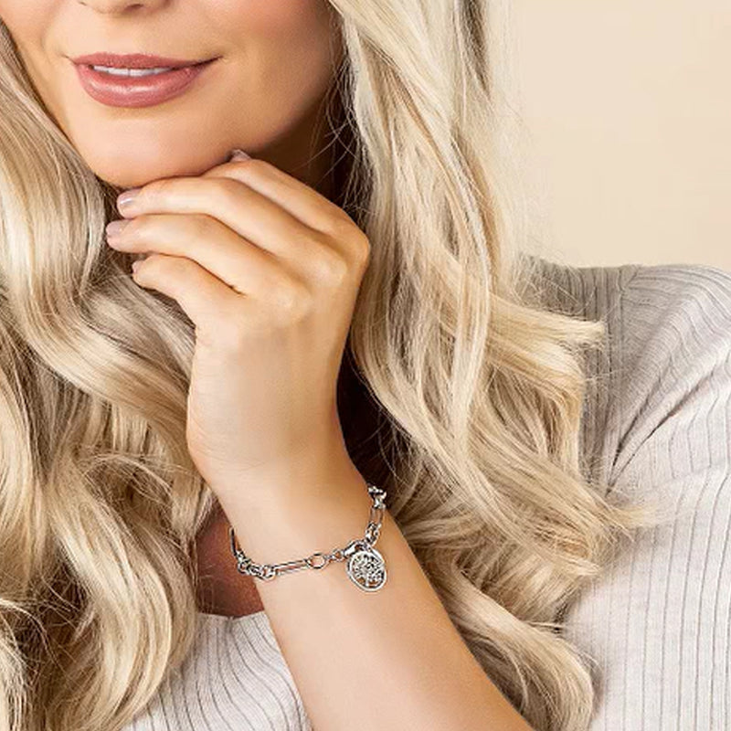 Clogau Silver Tree Of Life Figaro Bracelet XX3STLBR6