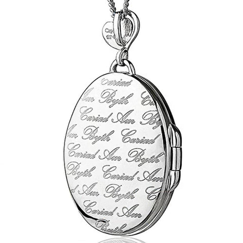 Clogau Silver Tree Of Life Oval Diamond Locket & Chain