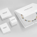 Coeur De Lion Geo Cube Rainbow Gold Drop Earrings