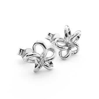 Hot Diamonds Sterling Silver Natural Flower Stud Earrings DE248