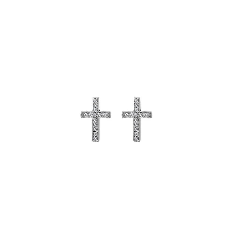 Hot Diamonds Silver Striking Cross Earrings DE552