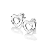 Hot Diamonds Sterling Silver Amulets Heart Stud Earrings DE616