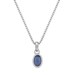Hot Diamonds Silver Blue Agate September Birthstone Pendant & Chain DP762