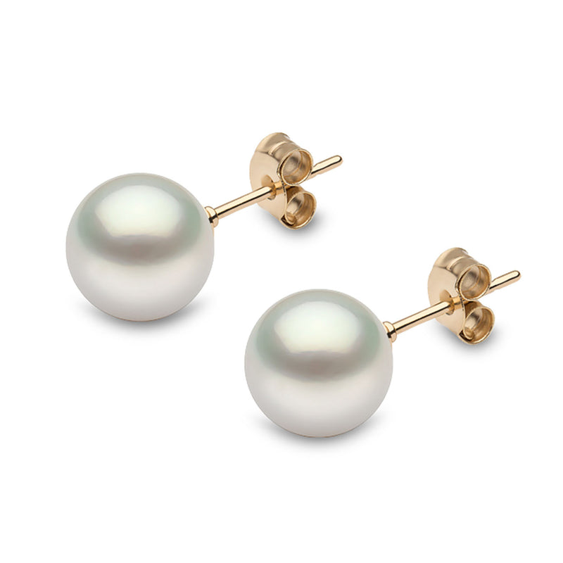 9ct Yellow Gold 6.5-7mm Akoya Cultured Pearl Stud Earrings