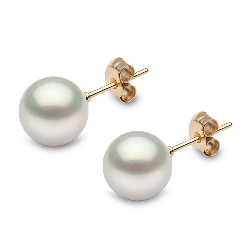 9ct Yellow Gold 7.5-8mm Akoya Cultured Pearl Stud Earrings