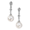 A White Gold With Fresh Water Pearl And Diamonds Drop Earrings Part Of The Norwich Jewellers Hemstocks Range