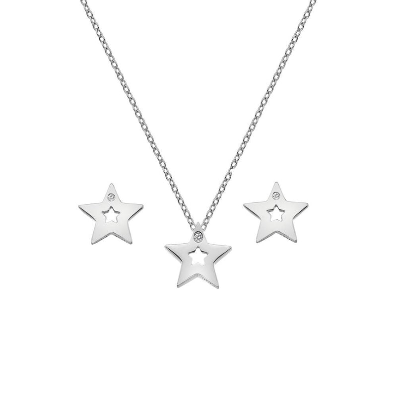 Hot Diamonds Sterling Silver Amulets Star Earring & Pendant Set SS132