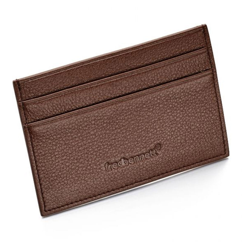 Fred Bennett Brown leather cardholder W013